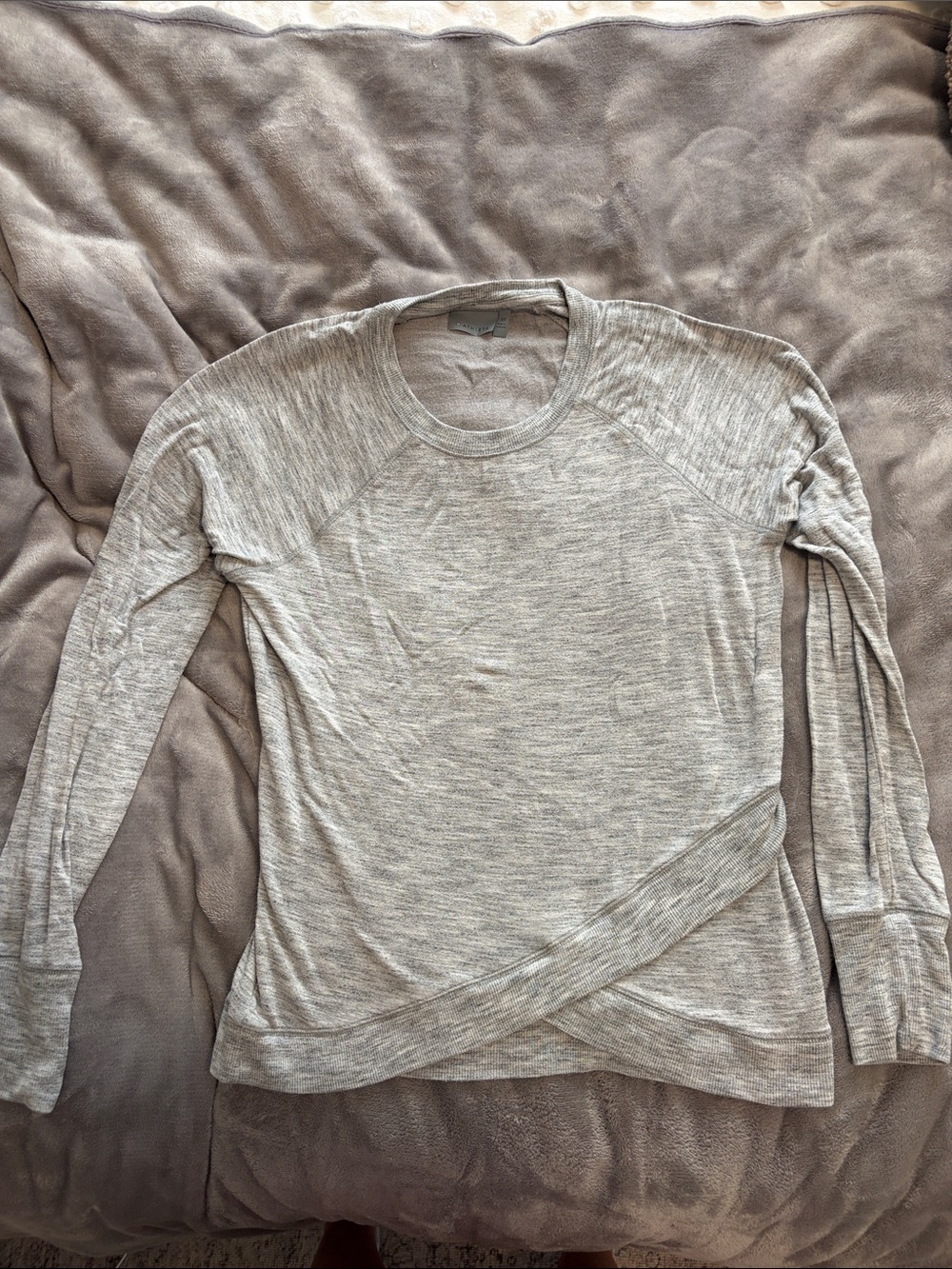 Athleta Heathered Light Gray Cozy Pullover